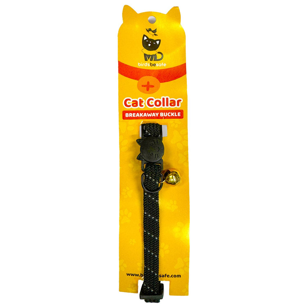 BirdsBeSafe Full Stretch Breakaway Cat Collar + Bell | Reflective